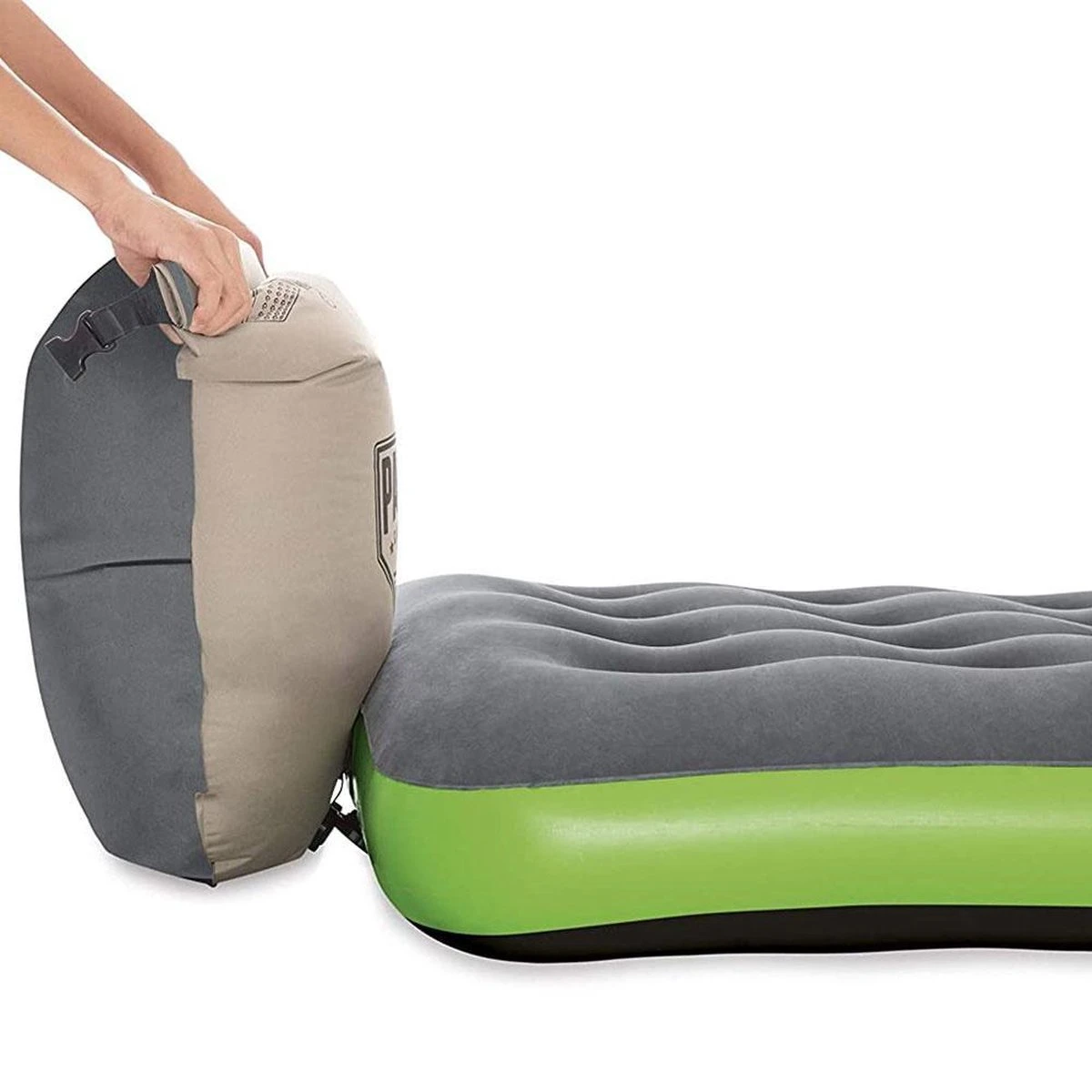 Bestway 1-Persoons Luchtbed Roll & Relax - 188 X 99 X 22 CM - Incl. 3-in-1 Reistas, Kussen En Handpomp - Binnen 50 Sec Opgeblazen - Binnen- En Buitengebruik 6 Bestway 1-Persoons Luchtbed Roll & Relax - 188 X 99 X 22 CM - Incl. 3-in-1 Reistas, Kussen En Handpomp - Binnen 50 Sec Opgeblazen - Binnen- En Buitengebruik - Afbeelding 4
