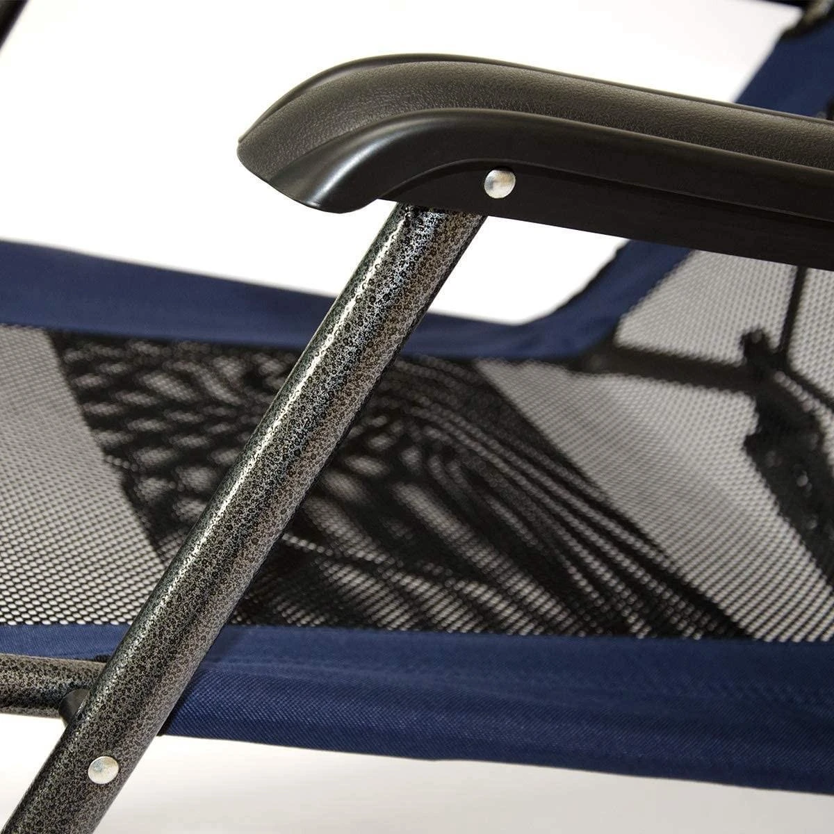 Ligstoel 155x60cm - Opvouwbaar Campingstoel Ligbed Strandstoel Tuinstoel Vouwligstoel Blauw 7 Ligstoel 155x60cm - Opvouwbaar Campingstoel Ligbed Strandstoel Tuinstoel Vouwligstoel Blauw - Afbeelding 5