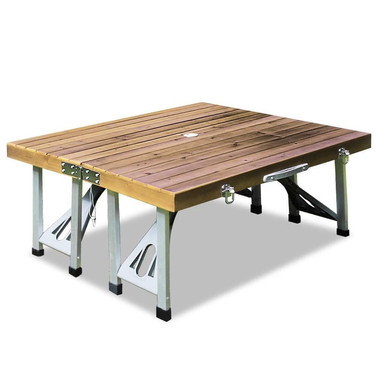 Merkloos Deuba Picknicktafel Campingtafel - Opvouwbaar Voor 4 Personen - Hout En Aluminium 5 Merkloos Deuba Picknicktafel Campingtafel - Opvouwbaar Voor 4 Personen - Hout En Aluminium - Afbeelding 3