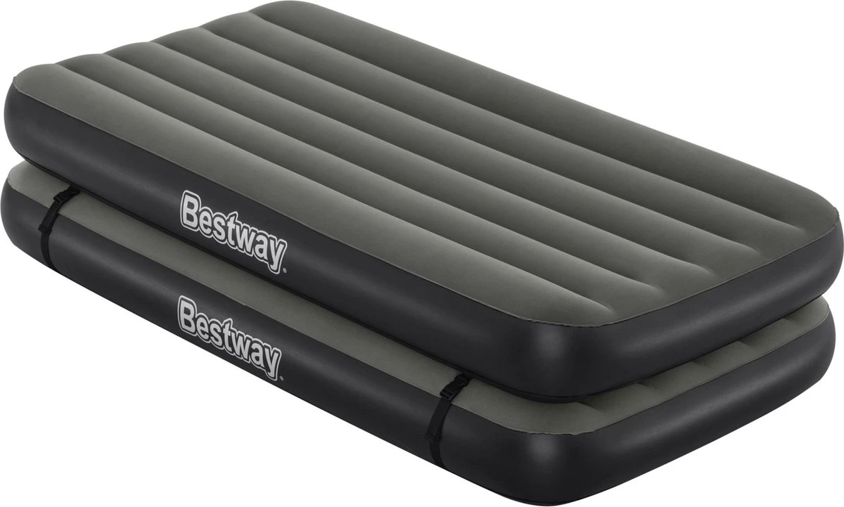 Bestway 3-in-1 Luchtbed - Connect - Zwart - 188x99cm - PVC/Polyester - Single, Double Single En Twin Opblaasbed - Tritech Materiaal - I-Beam Constructie 10 Bestway 3-in-1 Luchtbed - Connect - Zwart - 188x99cm - PVC/Polyester - Single, Double Single En Twin Opblaasbed - Tritech Materiaal - I-Beam Constructie - Afbeelding 8