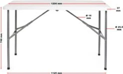 Toboli Klaptafel 120x60x74cm Campingtafel Wit; Bijzettafel, Inklapbare Tafel - Multistrobe 10 Toboli Klaptafel 120x60x74cm Campingtafel Wit; Bijzettafel, Inklapbare Tafel - Multistrobe -Kampeermeubilair 1200x721