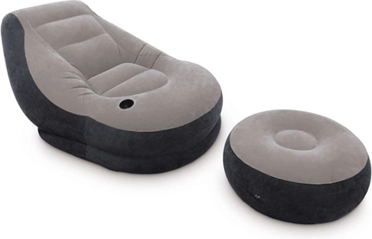 Intex Lounge Stoel - Ultra Lounge - Opblaasbaar - Grijs/zwart 9 Intex Lounge Stoel - Ultra Lounge - Opblaasbaar - Grijs/zwart - Afbeelding 7