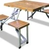 Merkloos Deuba Picknicktafel Campingtafel - Opvouwbaar Voor 4 Personen - Hout En Aluminium -Kampeermeubilair 1200x904