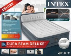 Intex 64448 - Queen Deluxe Ultra-Plush Zelfopblazend 2-persoons Luchtbed Met Hoofdboord (203x152x46cm) -Kampeermeubilair 1200x947