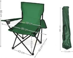 Campingstoel - Inklapbaar Visstoel - Vouwstoel - Comfortabel - Opvouwbaar Stoel - Max. 120 KG - Groen - Rheme -Kampeermeubilair 1200x957