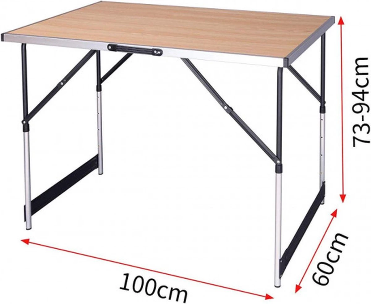 Kamyra® Campingtafel Inklapbaar - Kampeertafel, Partytafel - Opvouwbaar, Lichtgewicht & In Hoogte Verstelbaar - Aluminium/Hout 8 Kamyra® Campingtafel Inklapbaar - Kampeertafel, Partytafel - Opvouwbaar, Lichtgewicht & In Hoogte Verstelbaar - Aluminium/Hout - Afbeelding 7