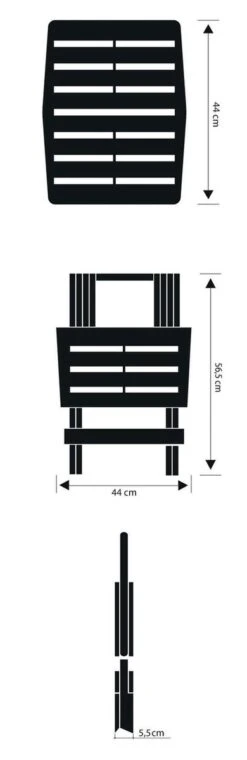 GENERIC Bijzettafel Adige Wit Kunststof 45x43x50cm -Kampeermeubilair 390x1200