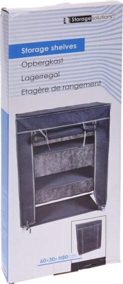 Merkloos GARDEROBE KAST - 3 SCHAPPEN - 60X30X80 CM -Kampeermeubilair 523x1200
