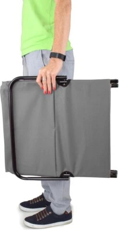 Strandmat Opvouwbaar Met Schouderband - Strandstoel Grijs 145x47x52 -Kampeermeubilair 624x1200