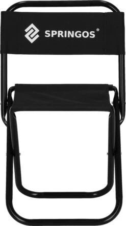 Springos Campingstoel | Kampeerstoel | Vouwstoel | Klapstoel | Zwart -Kampeermeubilair 670x1200