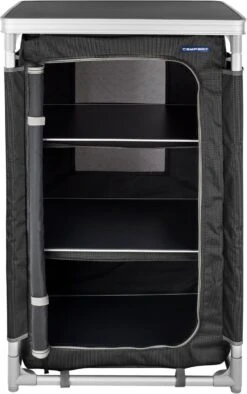 Campart Campingkast CU-0719 – Opvouwbaar En Verstelbaar - 4 Verstelbare Poten - 3 Lagen - Aluminium Frame - Grijs -Kampeermeubilair 753x1200