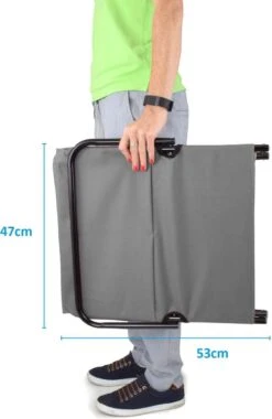 Strandmat Opvouwbaar Met Schouderband - Strandstoel Grijs 145x47x52 -Kampeermeubilair 779x1200