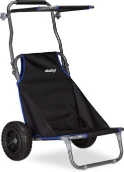 Relaxdays Strandkar Opvouwbaar - Strandstoel Met Zonnedak - Strand Stoel Op Wielen -Kampeermeubilair 864x1200 1