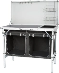 Campart Campingkeuken KI-0757 – Complete Keuken En Campingkast – Opvouwbaar En Inclusief Draagtas - Grijs -Kampeermeubilair 969x1200 1
