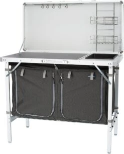 Campart Campingkeuken KI-0757 – Complete Keuken En Campingkast – Opvouwbaar En Inclusief Draagtas - Grijs -Kampeermeubilair 969x1200 2